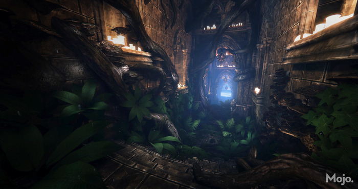 In-game still: Interior of the Titanwood Shrine