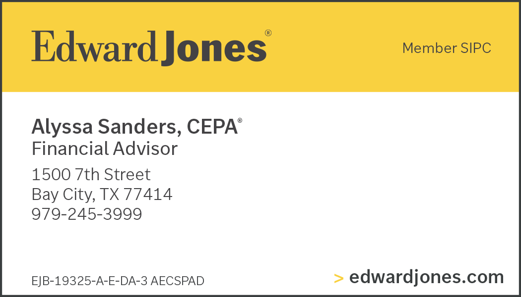 Edward Jones, Alyssa Sanders, CEPA, Financial Advisor