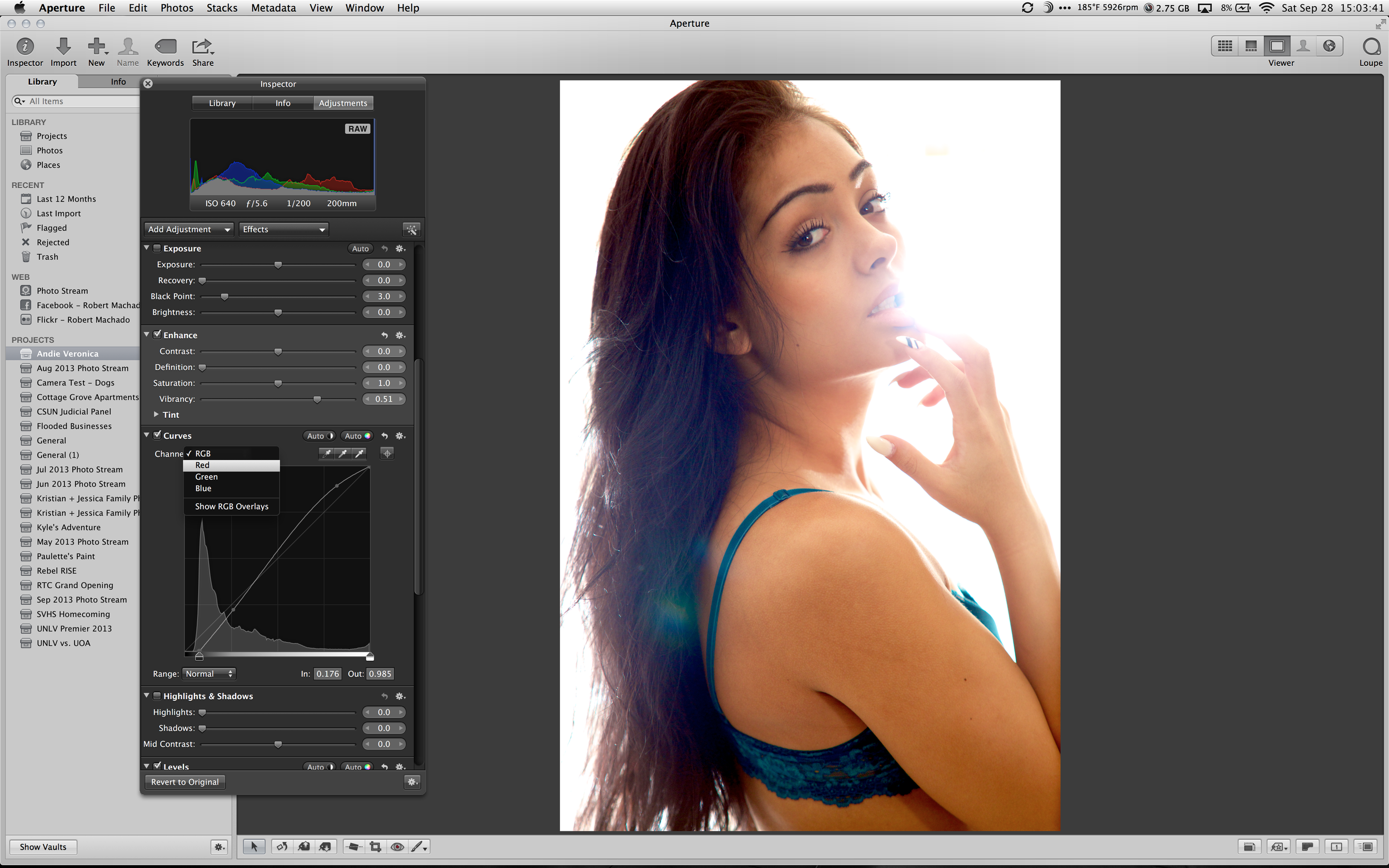 Switch to red channel of Curves adjustment