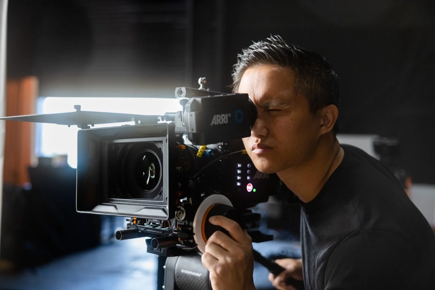 Director of photography filming a commercial video with an ARRI Alexa Mini LF cinema camera in Las Vegas.