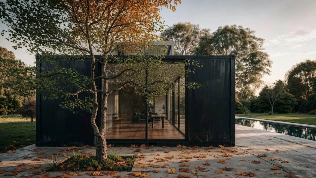 Casa HC40 

Dos containers HC de 40 pies constituyen la matriz generativa de esta casa de dos niveles, donde la unidad industrial se convierte en grilla y medida de una modulaci&oacute;n rigurosa. El proyecto establece una continuidad calibrada con e
