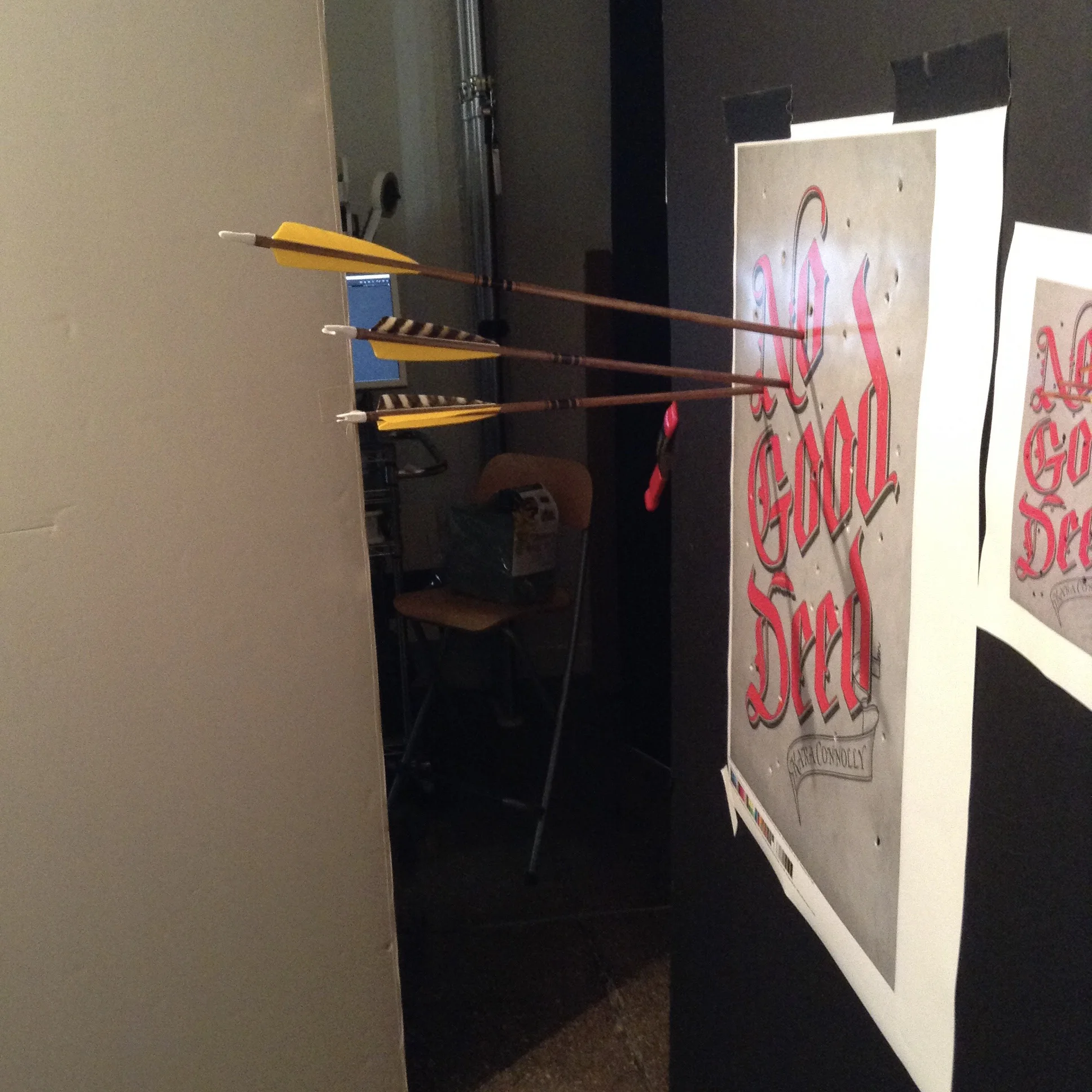 Photograph of the cover in process…