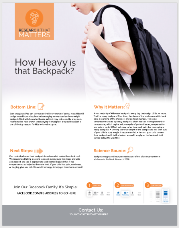 recommended backpack weight