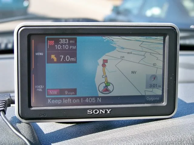 The route So Cal to Nor Cal, GPS showing the two rivers converging on the Delta region.