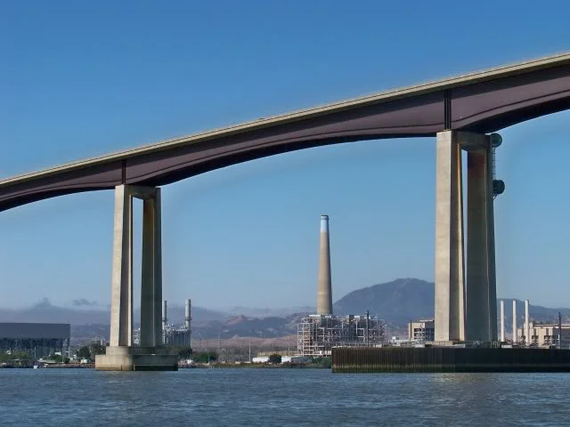 The Antioch Bridge framing Antioch industry