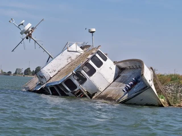 Boat wreck, there are many and not all are visible, especially at certain tides, go over one on the wrong tide and it could be serious