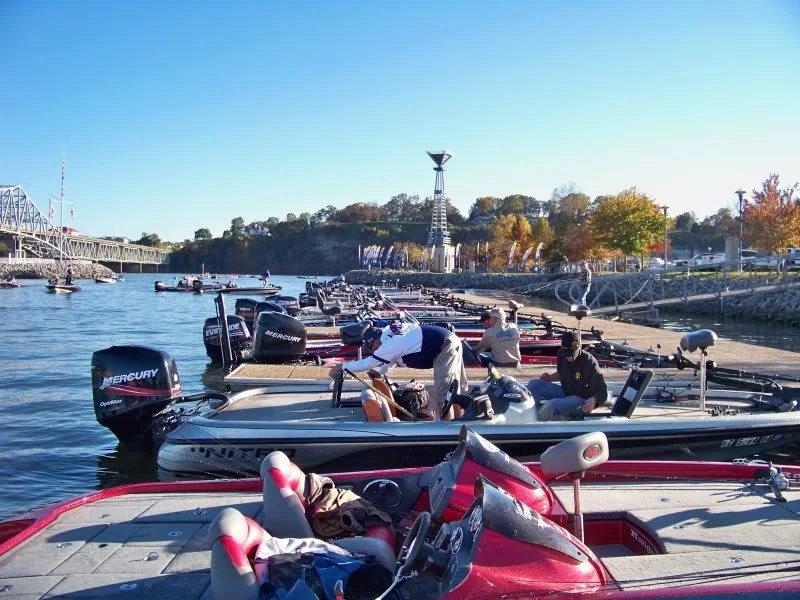 At the docks and then to the scales.