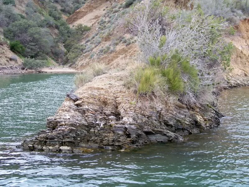 Another ridge line descending into the lake.