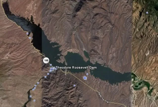 Lake Roosevelt looking down from my space ship.