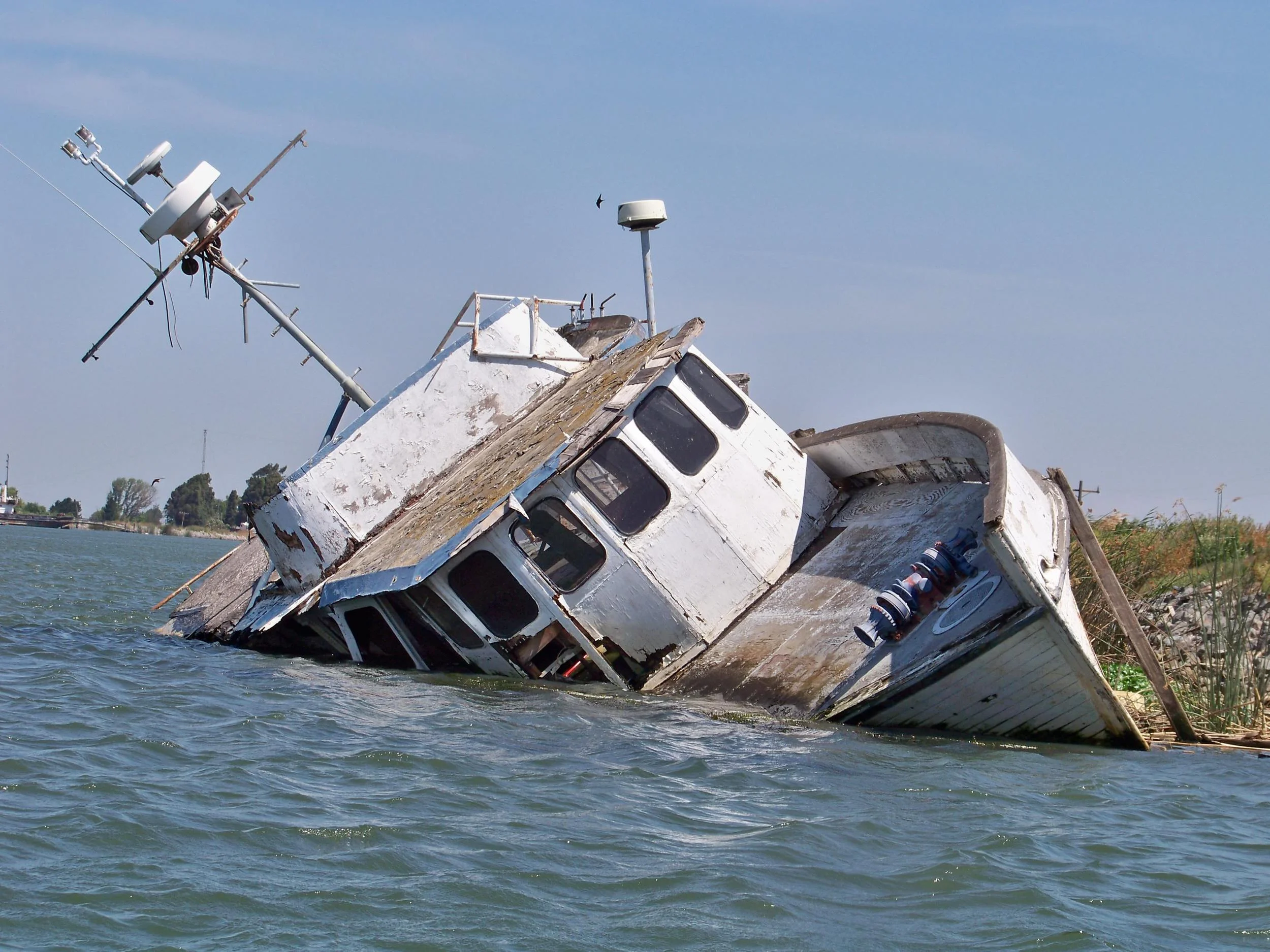 One of many Delta boat wrecks, Fisherman's Cut