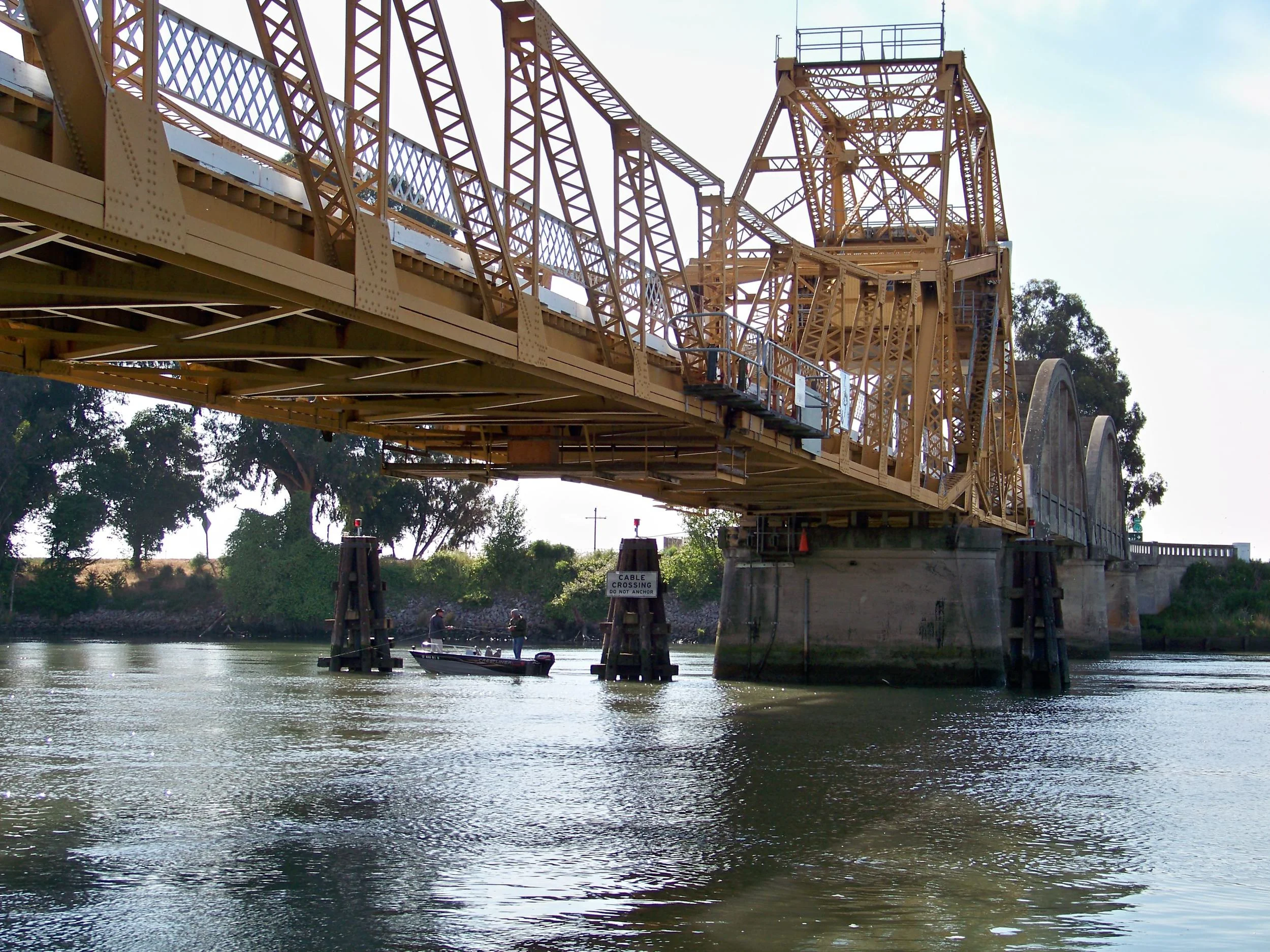 One of the many bridges that rotate for ship and large boat traffic