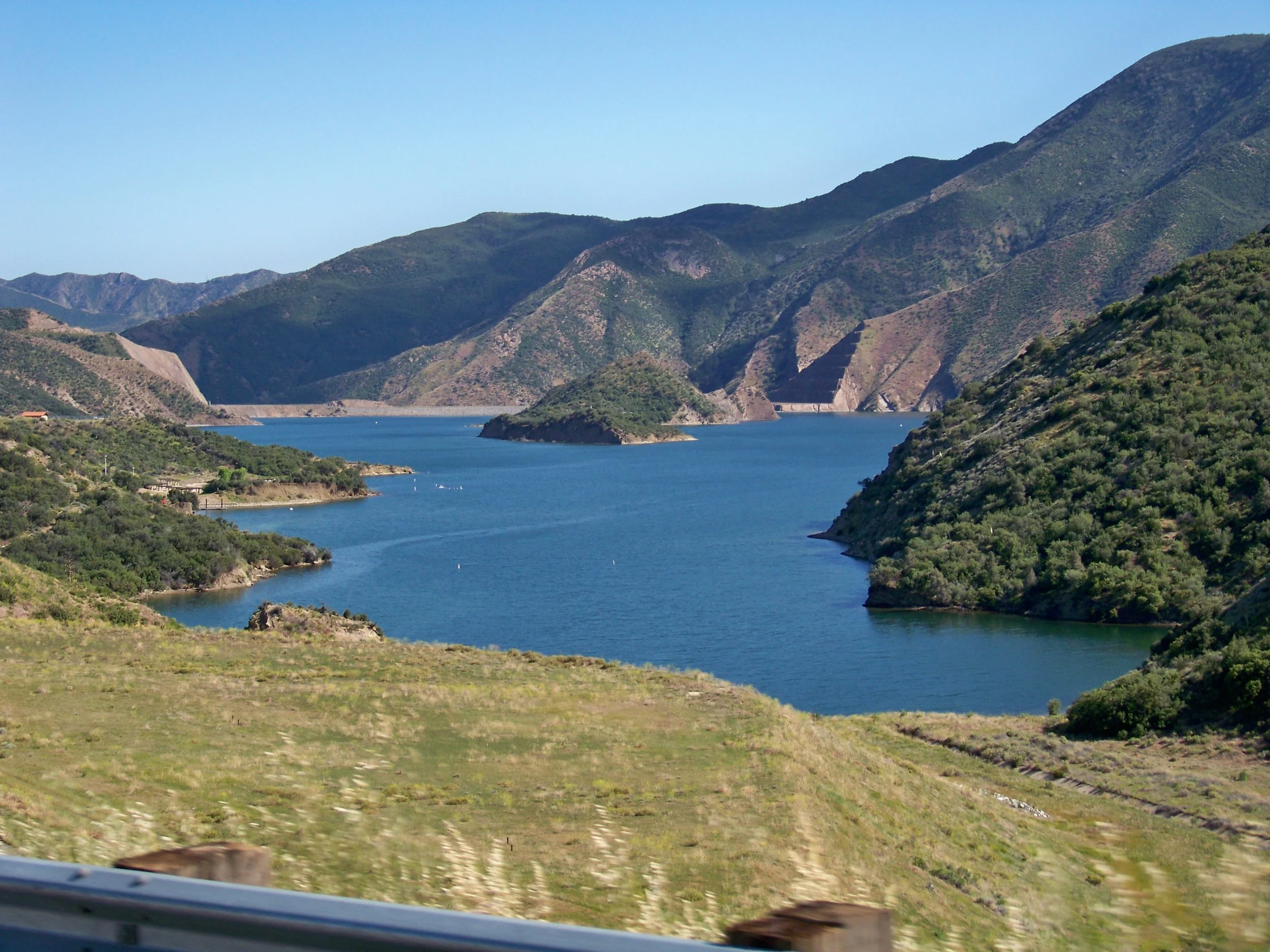 Pyramid Lake as seen from CA Interstate 5. Can you see the lakes namesake in this photo? For more information and photos on Pyramid Lake check out http://thebbz.com/2012/11/16/pyramid-lake-california