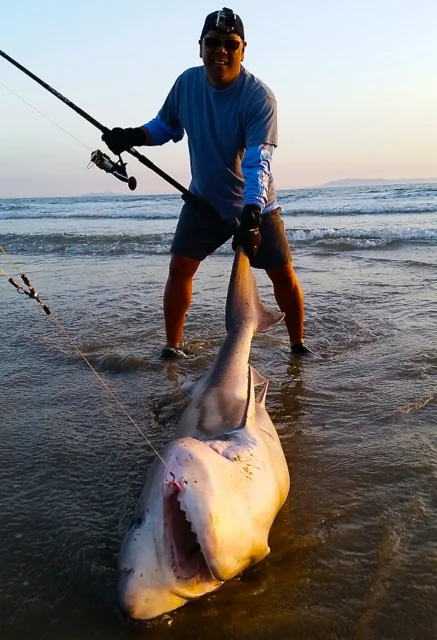 Darrayle Prosser with his monster 7 gill after a few more trips out to the ocean.