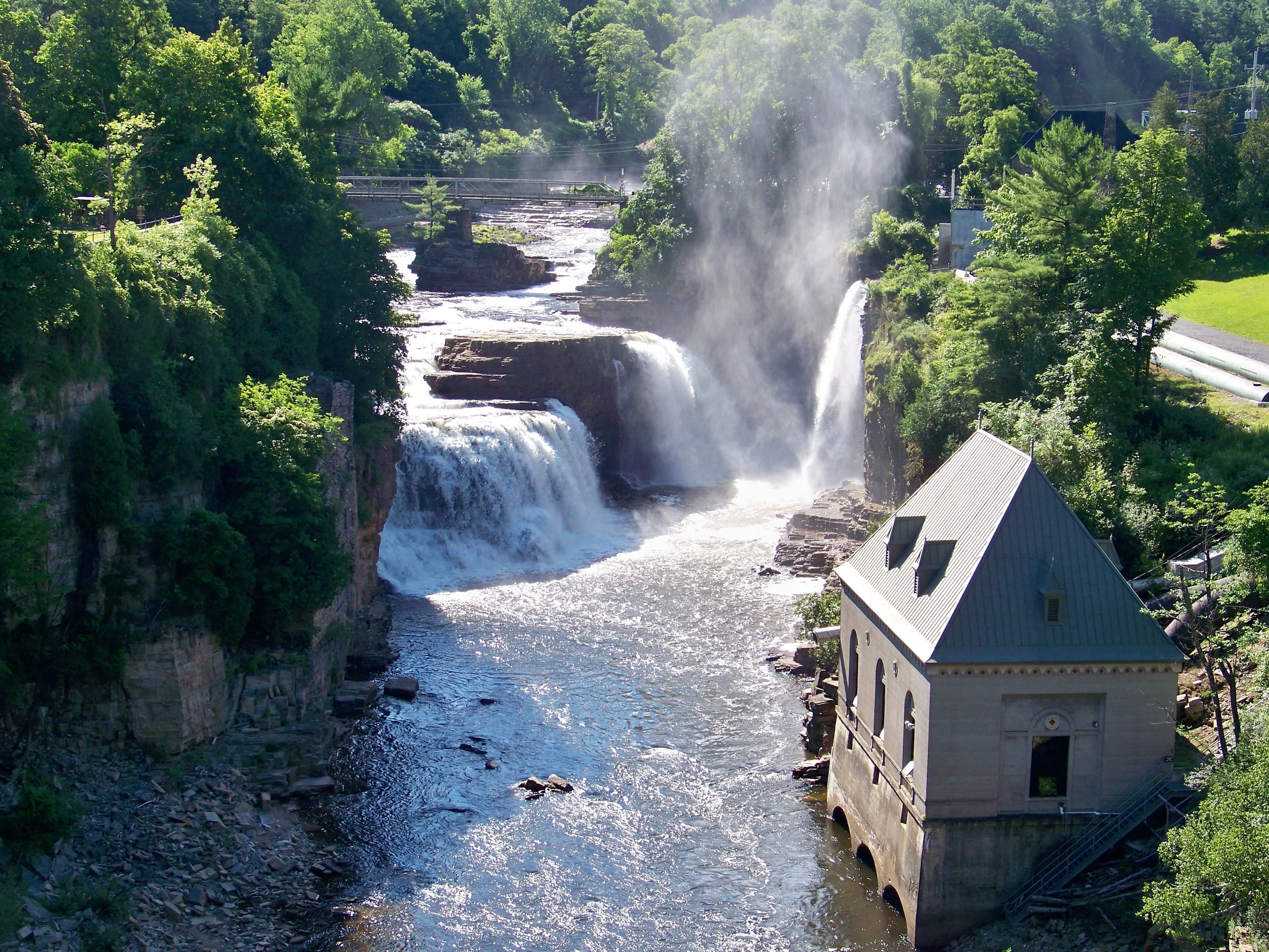 Ausable Chasm is a stone gorge in the Adirondack region of Upstate New York. The Ausable River passes through on its way to Lake Champlain. 