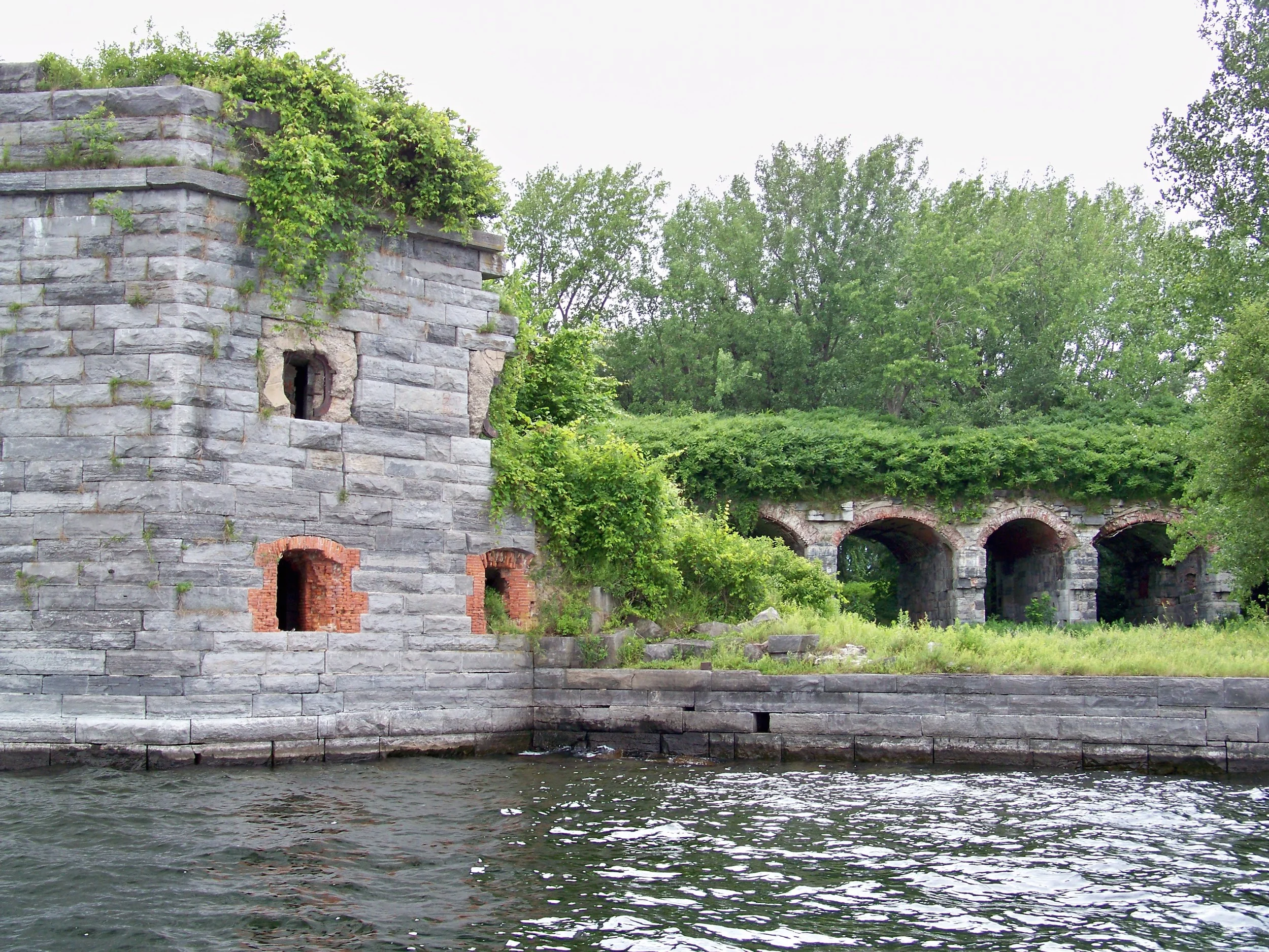 Fort Montgomery ruins, on the shoreline of Rouses Point New York, is located just south of the U.S. Canadian border. 