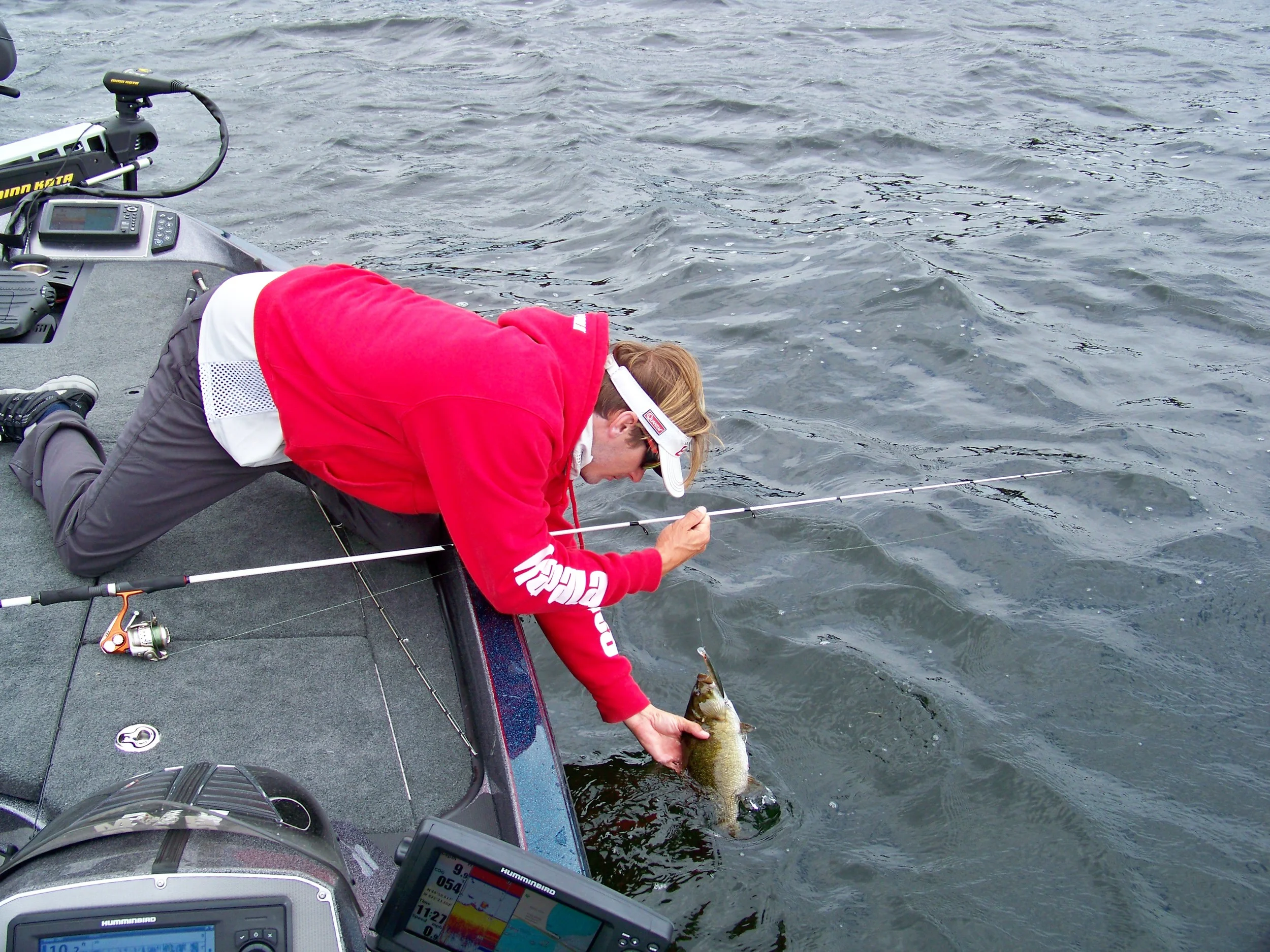 Troy is landing another nice smallmouth. 