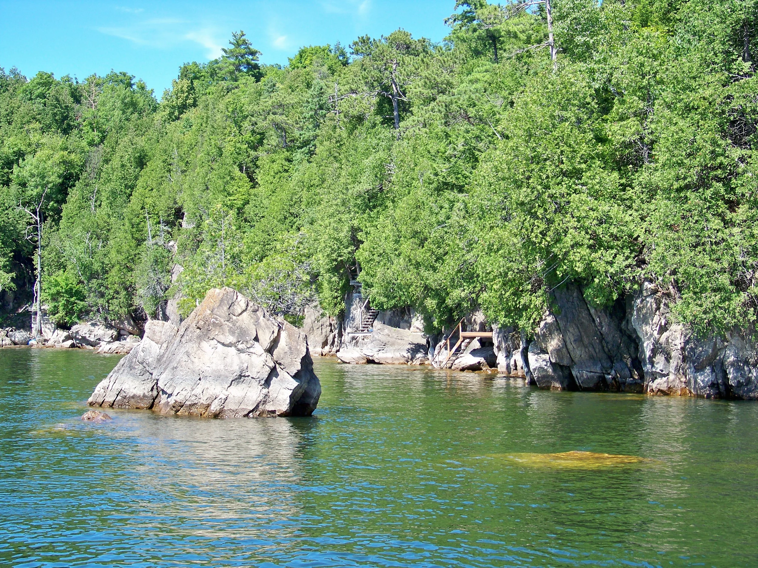 These boulders and the steep rocky bluff walls create multiple funnels.