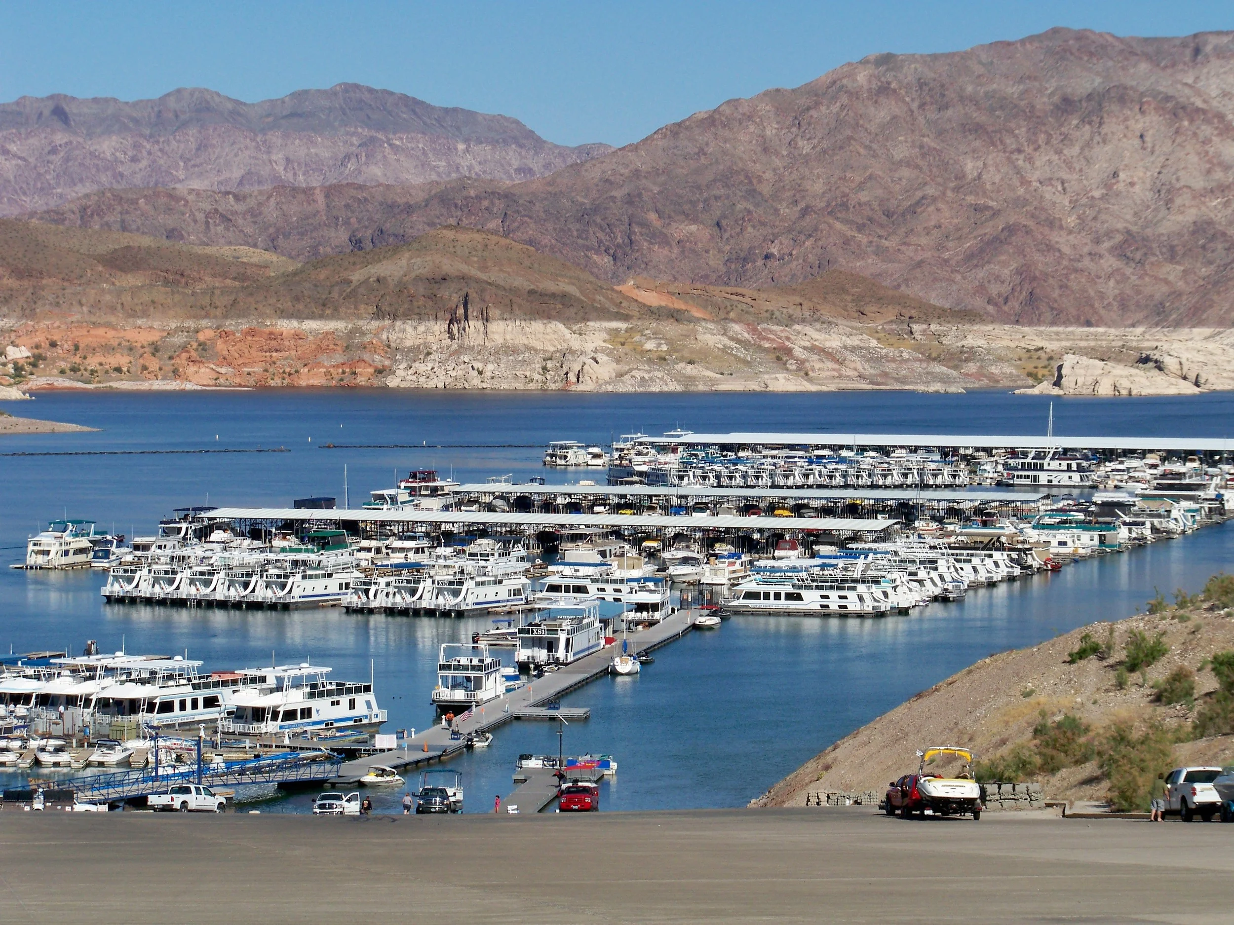 The event launches from Callville Bay NV. That is a long walk up the launch ramp to get the truck and trailer. Ah, the life of a Co-Angler, so blessed!