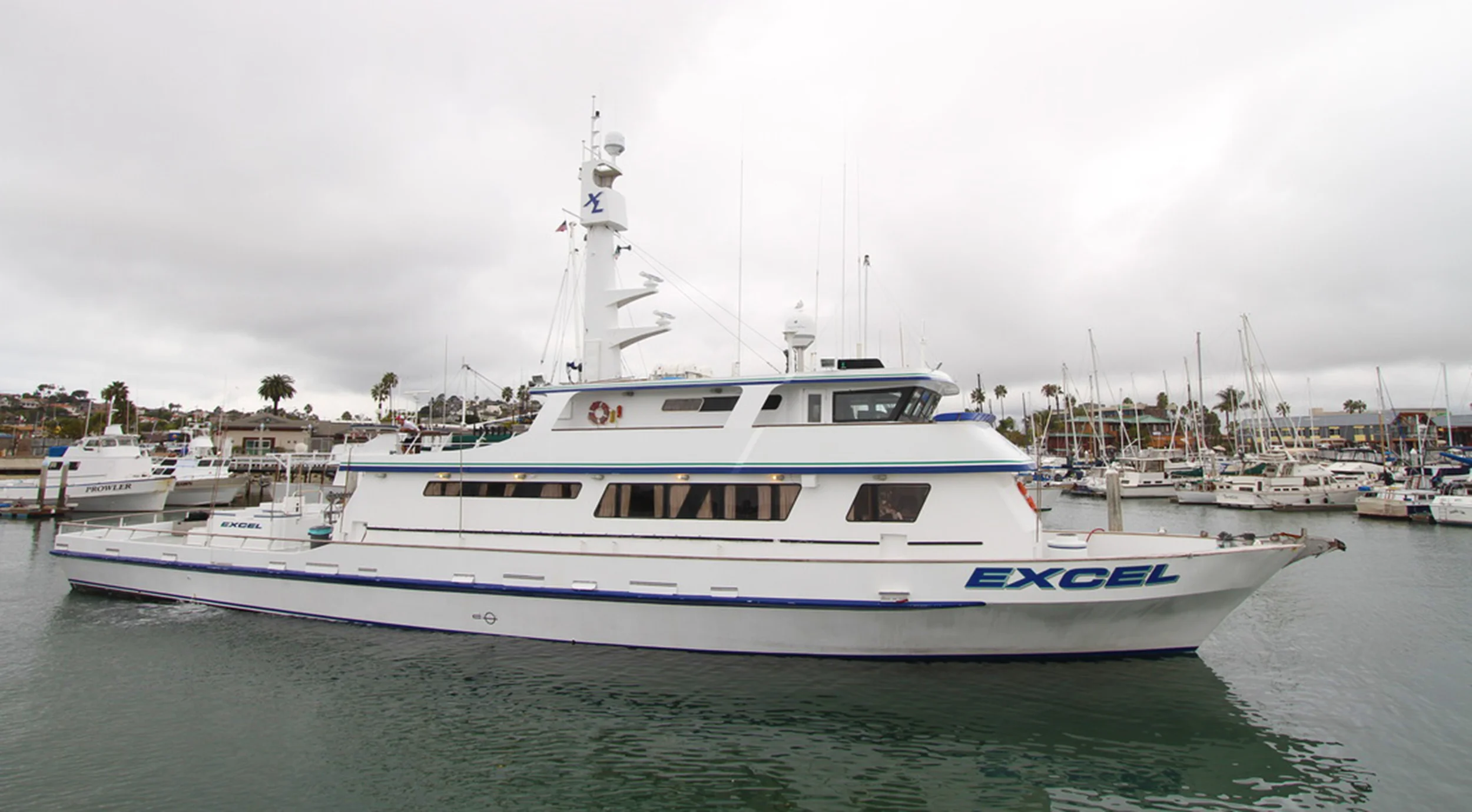 The Excel, a luxurious long-range sports fishing vessel based out of Fisherman’s Landing San Diego, California www.Excelsportfishing.com , photo credit skimmeroutdoors.com