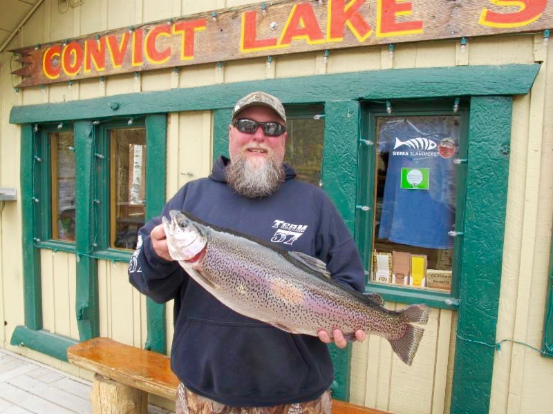 John Montgomery with the 9lbs 9oz beast out of Convict Lake – Photo by Convict Lake Resort