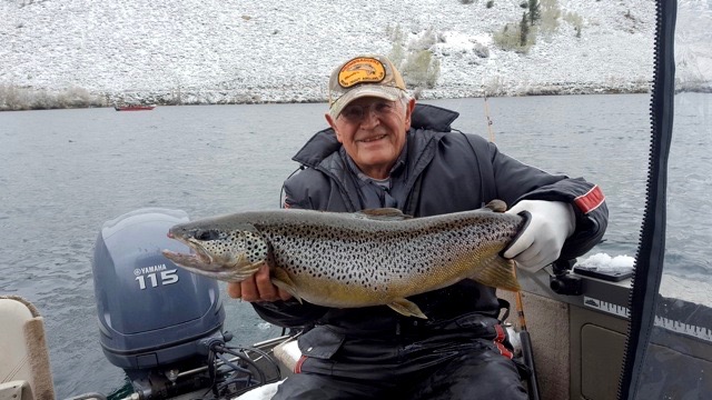Alan Cole with his 9lbs 9.5 oz Twin Lakes, Bridgeport monster. Photo provided by Pat McDonnell Western Outdoor News