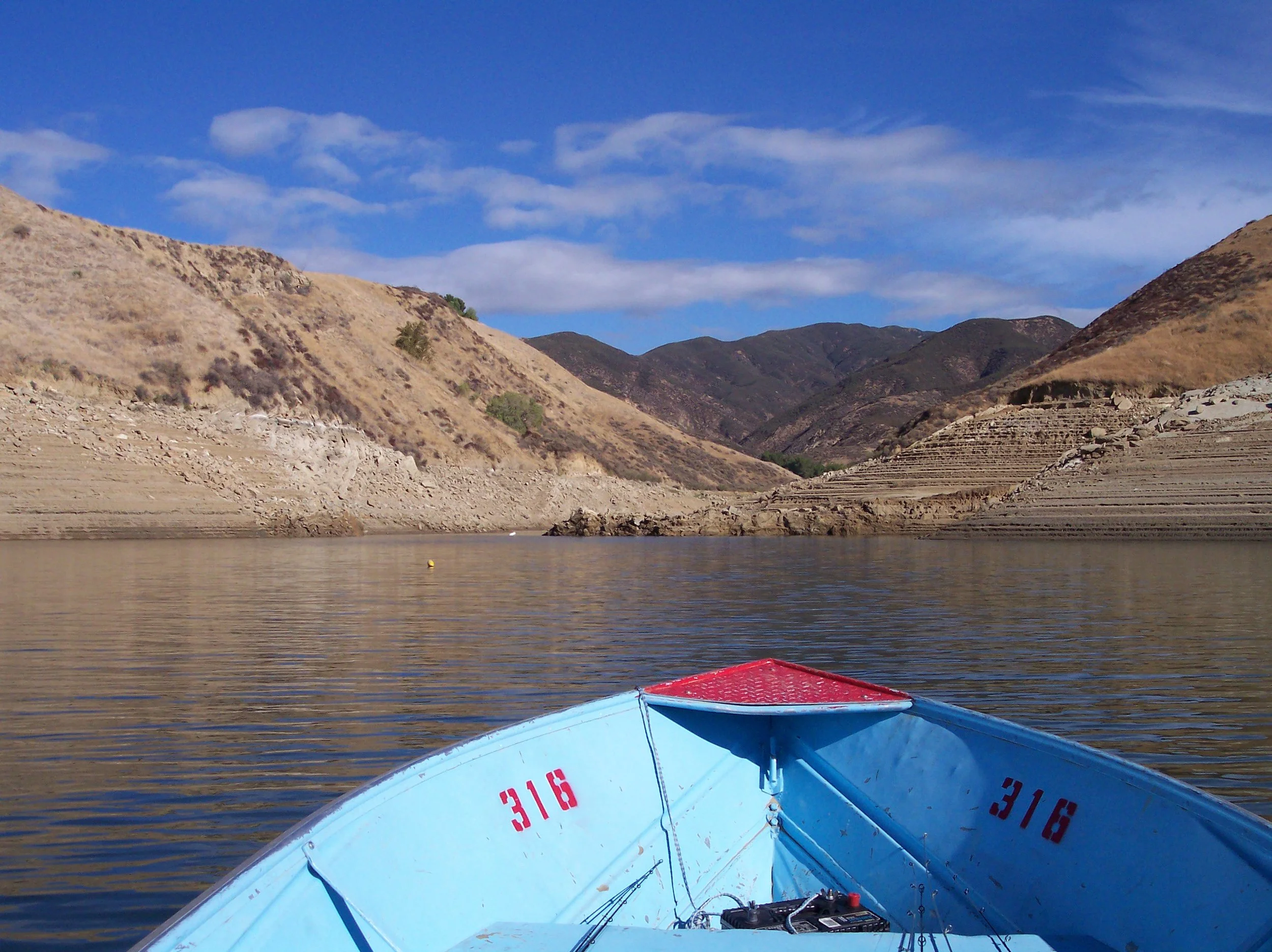 Place all the heavy items that you don’t need continuously, like a spare battery, in the bow.