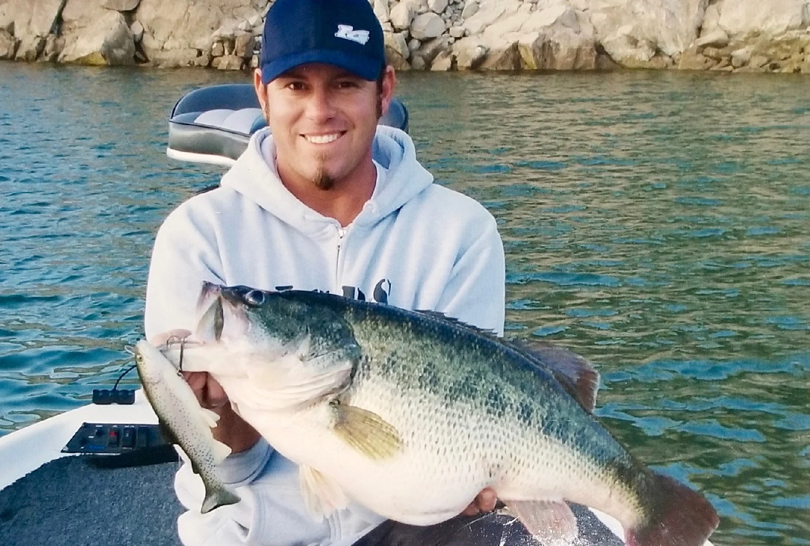 Sean (Son of Ted and Anne, owners of J&T Tackle, Simi Valley) with a monster SoCal bass