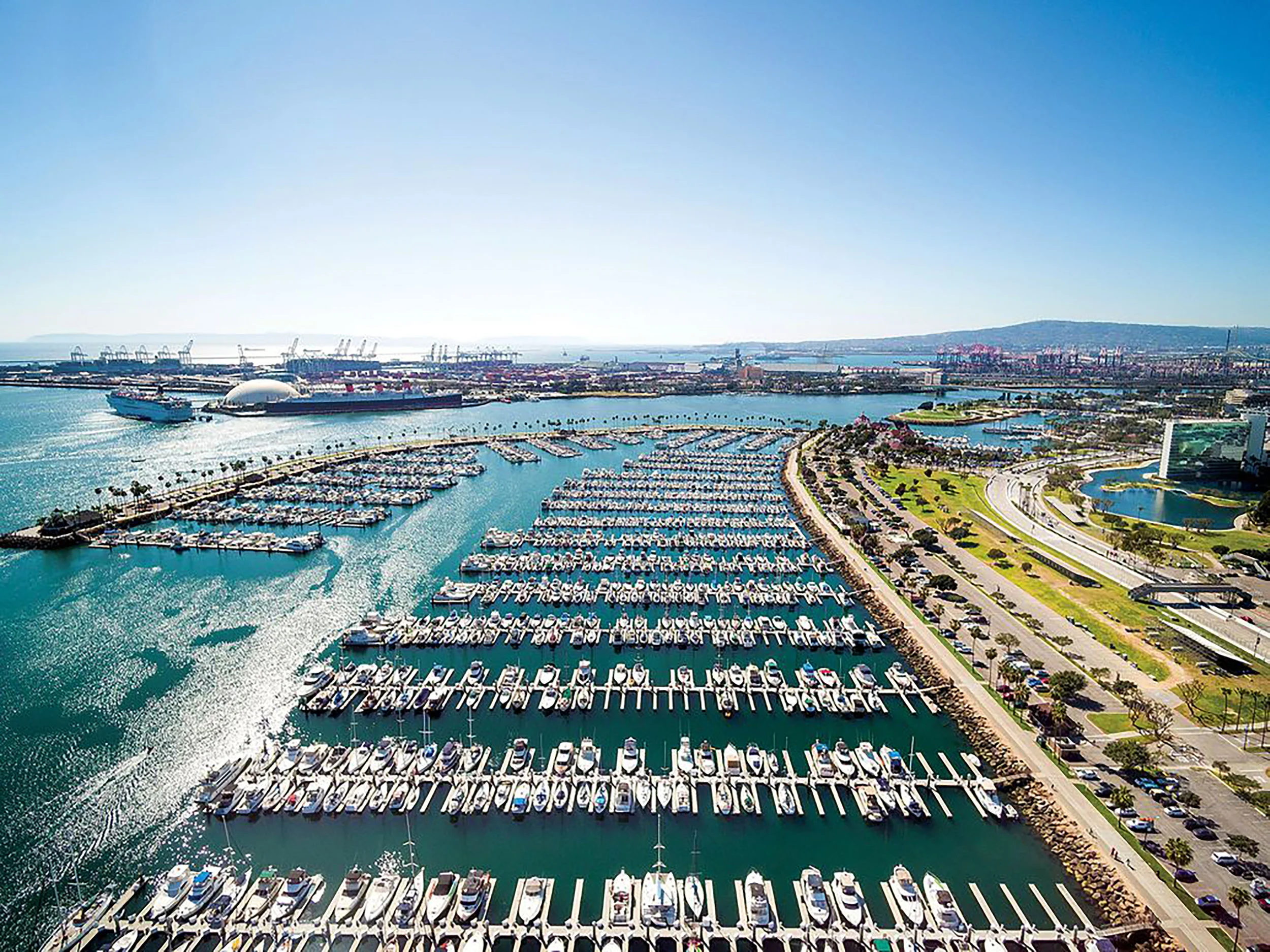 LA/Long Beach Harbor offers a wide range of fish-attracting structure, including docks, pilings and rocky shorelines. With least 20 miles of riprap to fish here, anglers won’t run out of places to cast. Courtesy Long Beach Visitors and Convention Bureau
