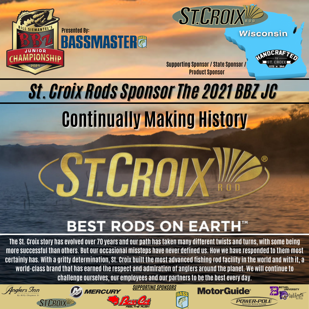 St Croix Rods To Sponsor The 2021 BBZ JC Once Again!