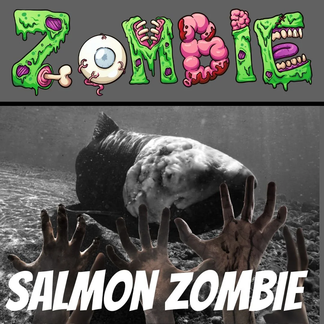 SALMON ZOMBIE IN THE MAKING -  HAPPY HALLOWEEN