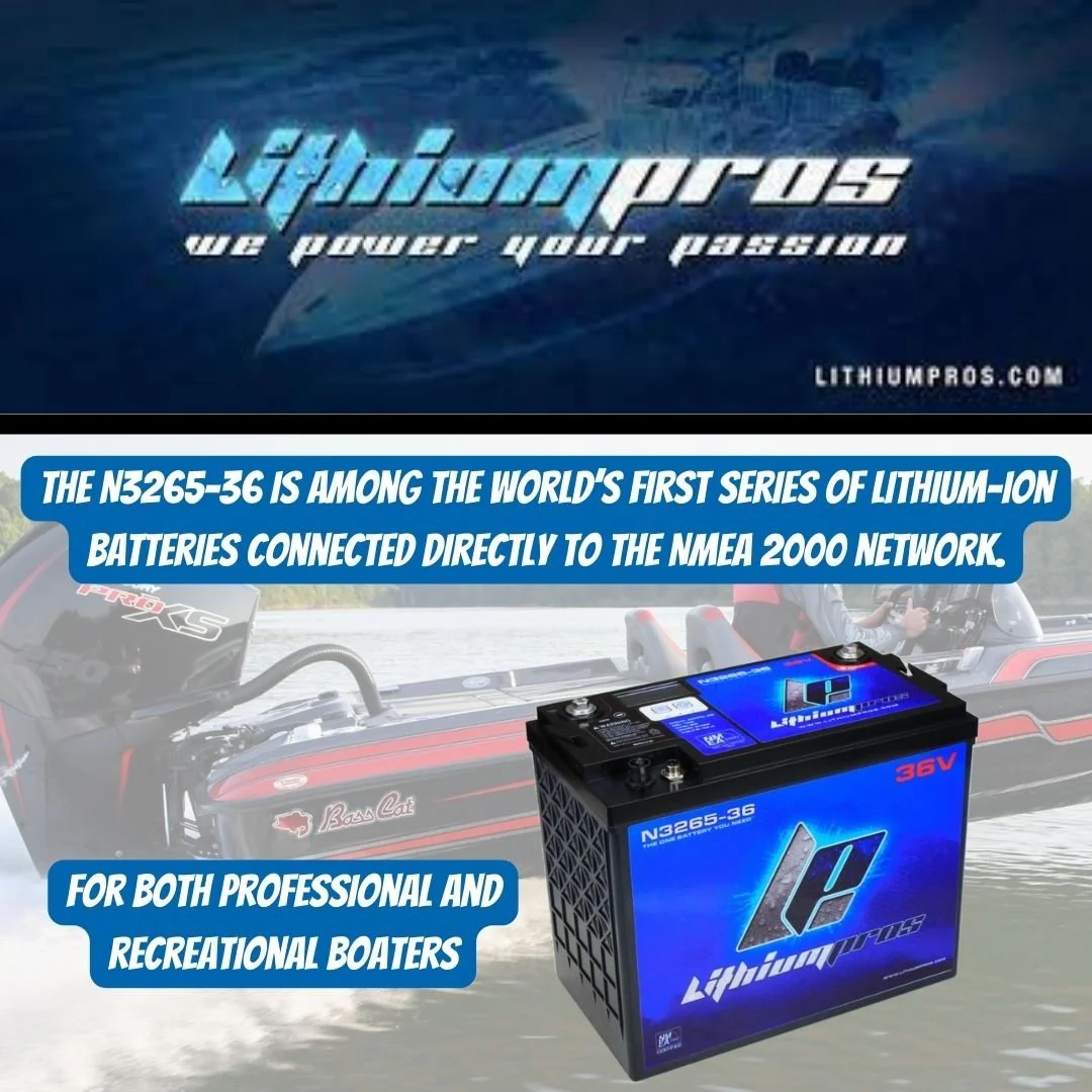 LITHIUM PROS HIGHLIGHTS THE N3265-36 38.4V LITHIUM ION TROLLING BATTERY WITH NMEA 2000