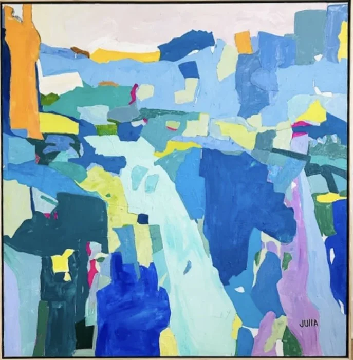 "BOUNDARIES"  Framed in White Pine   49x49  @rennieartcompany