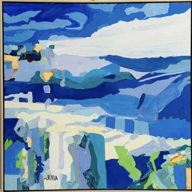 "BOUNDARIES" 41x41 Framed In White Pine  @rennieartcompany