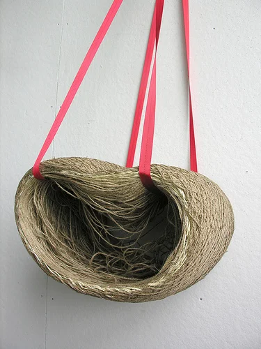 Spool Swing made of Jute and organic fish glue.