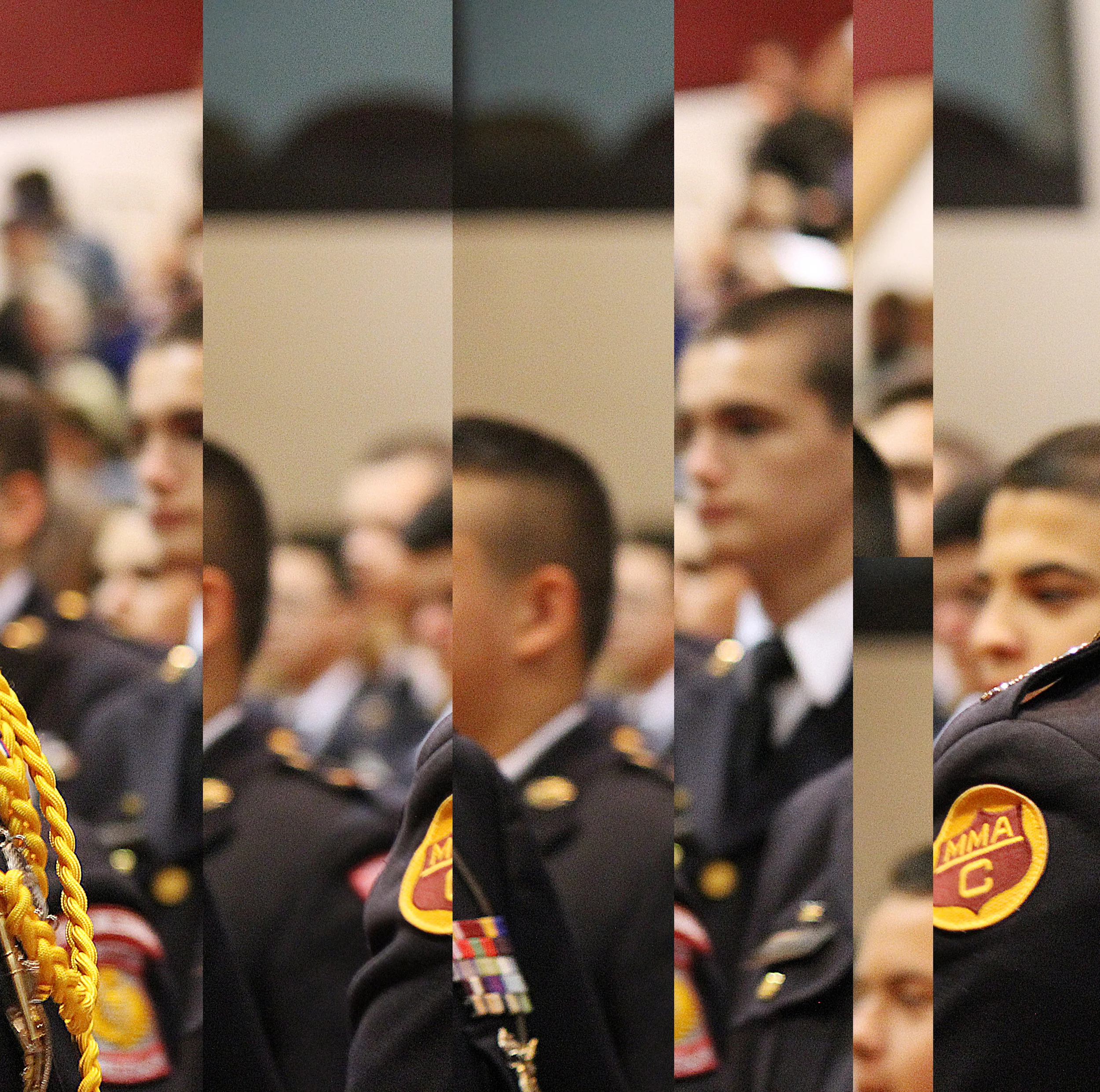 *To respect the privacy of the cadet, I chopped this photo up to only highlight the audience behind. him