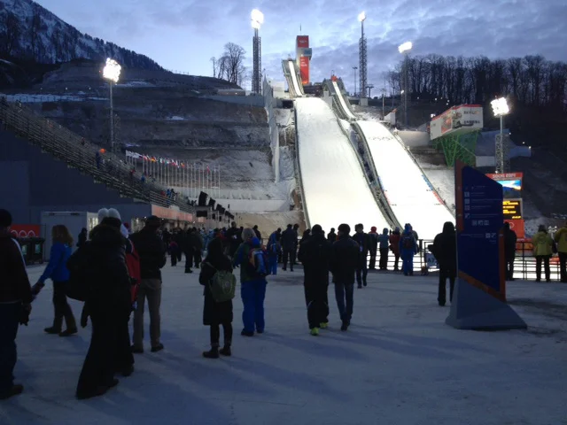 The RusSki Gorki Jumping Center at Krasnaya Polyana.