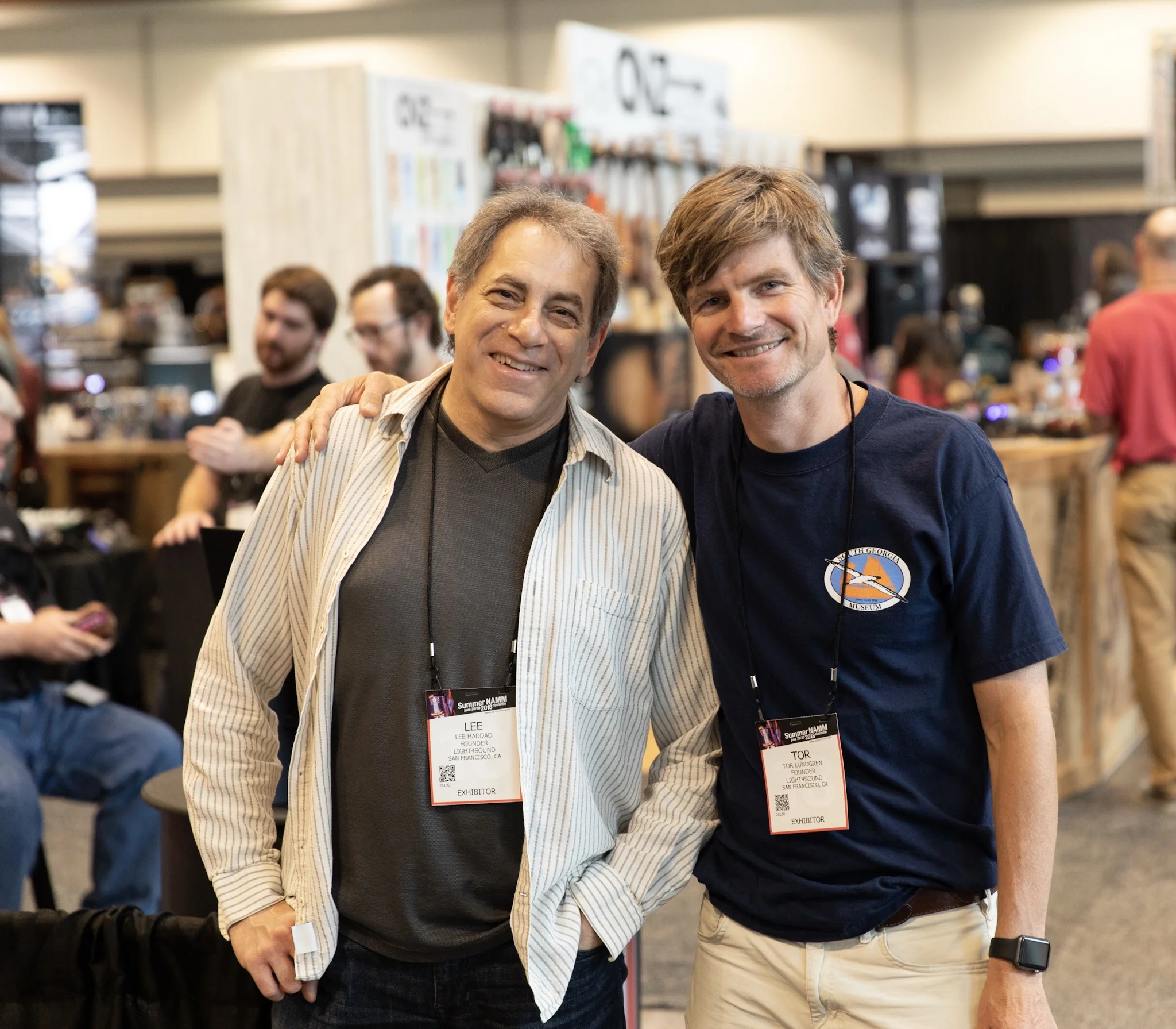 Lee Haddad (left) and Tor Lundgren (right) at NAMM in Nashville, 2018.