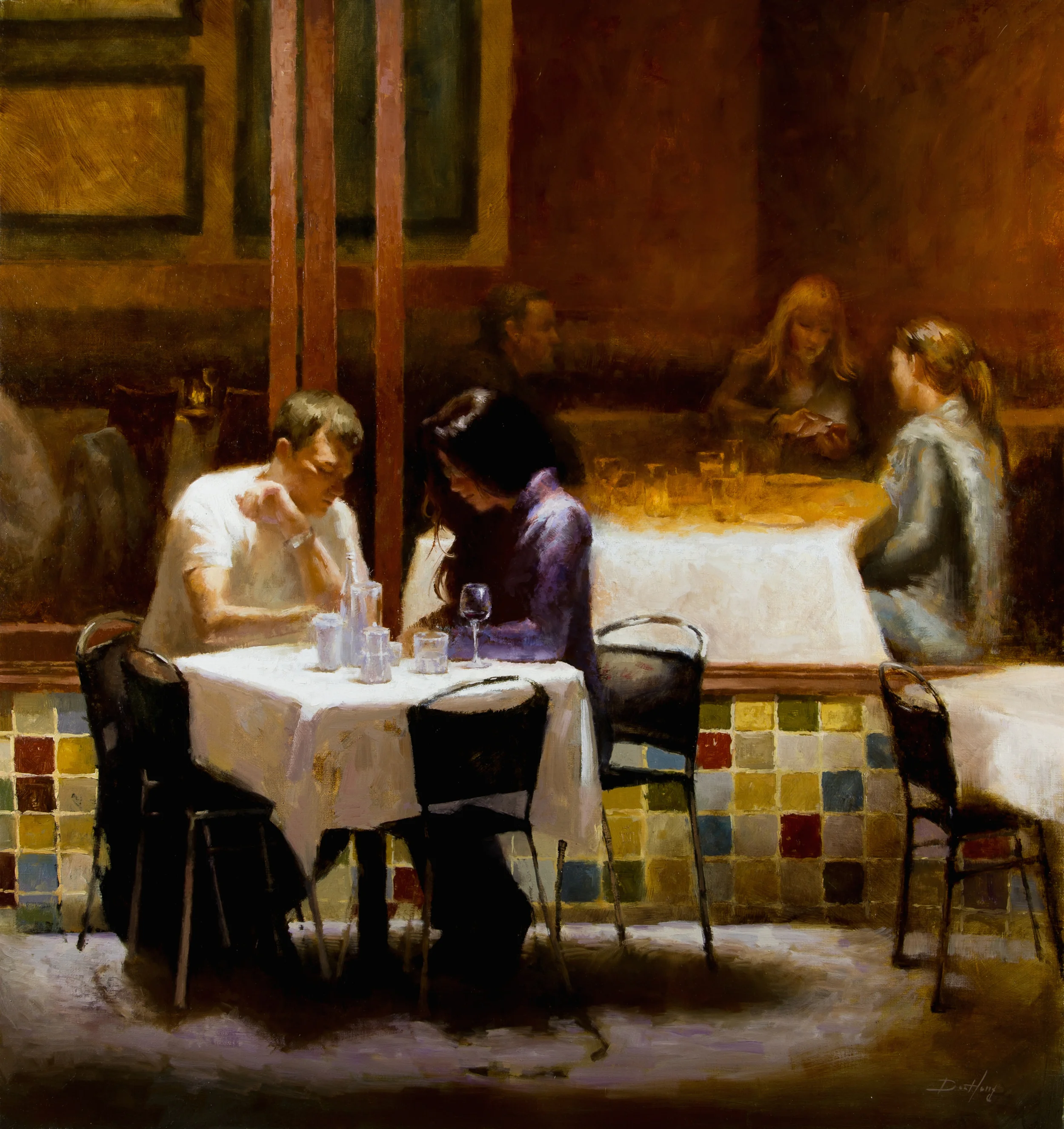 'Dinning on Columbus street' is selected by National Oil & Acrylic Painters Society