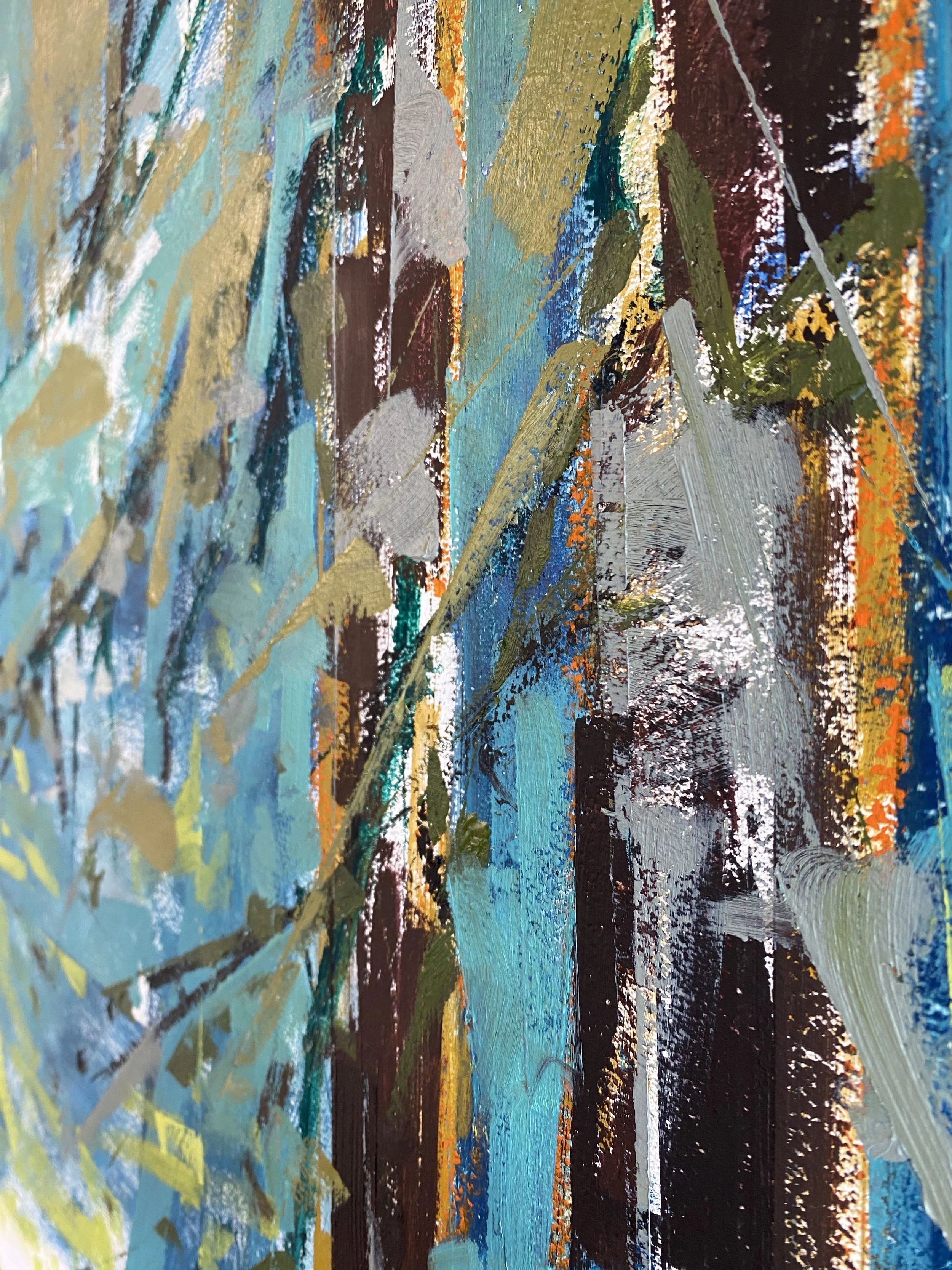 Blue Lakes Wilderness  (detail, 16x33 oil/panel)
