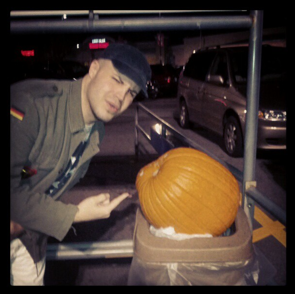 We found a random pumpkin in the trash at Walmart.