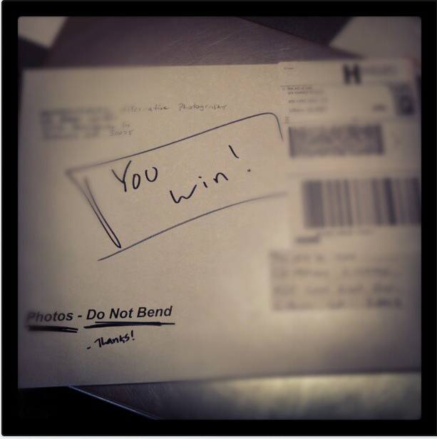 Mailing out the winning image.