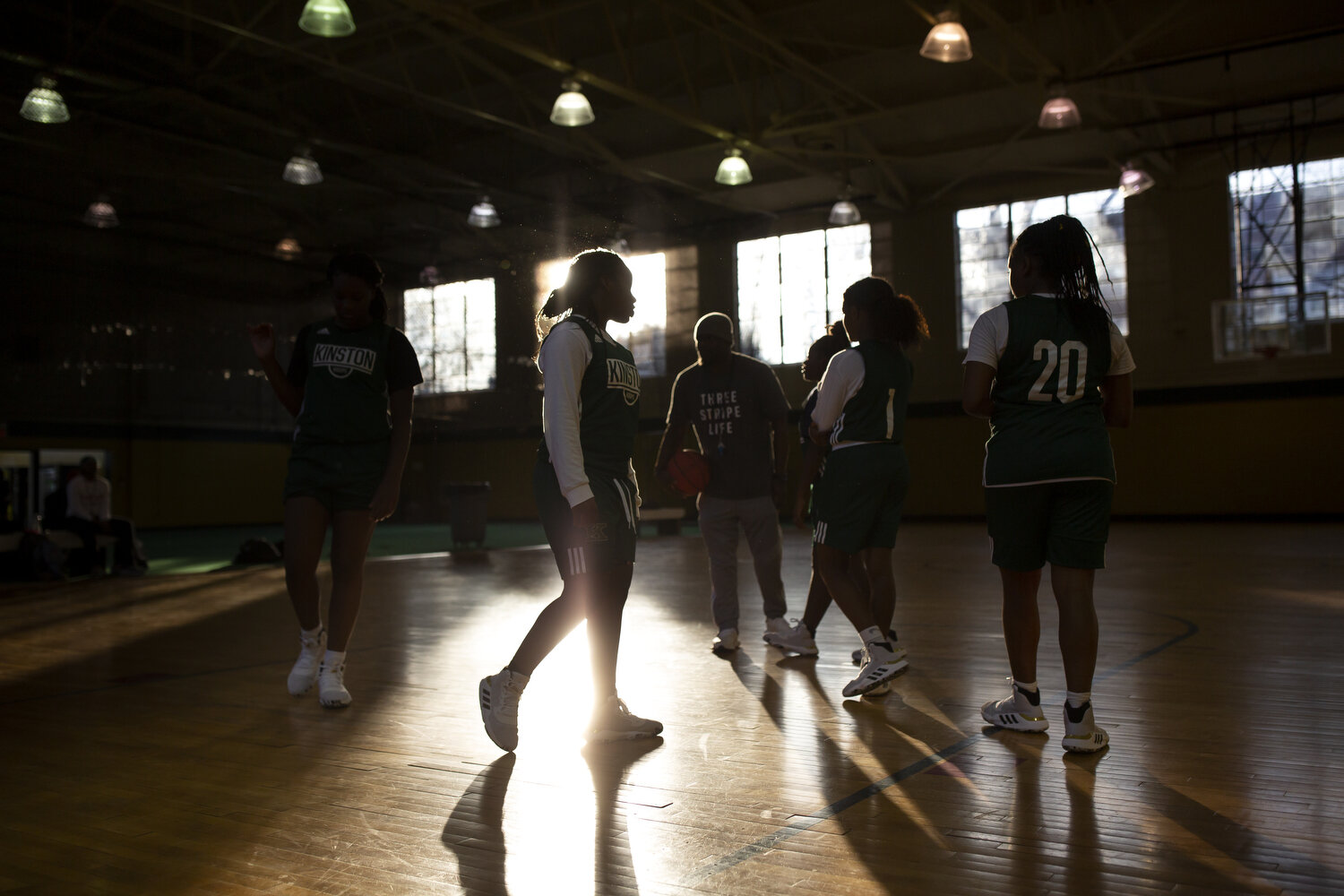 Michyla Dove and the rest of the team practice at a community gym. As eight members of the team prepare to finish up their senior year, Dove says, "I feel like IÕm not who I am without them. I wouldnÕt be who I am today had I not met these girls." 