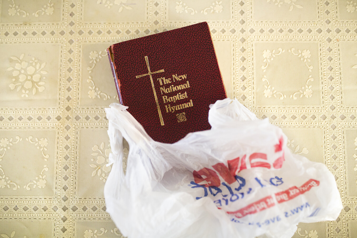  A hymnal sits on the table at the community center in Tillery. Civil rights and social justice advocate Gary Grant recognizes the power that the Black community had when they were united. However, now with "seven black Baptist churches within five m