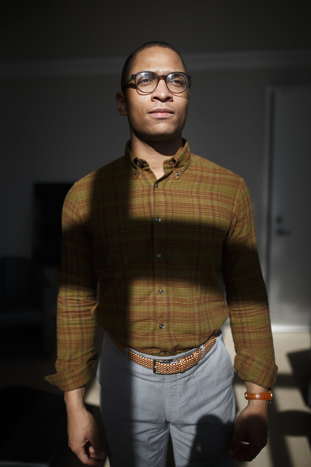  Shaw University junior Tyler Ford, who created an app that matches those searching for a job with open positions, stands in the university's new Entrepreneur Center in Raleigh. The center which will open next week will provide a collaborative work s