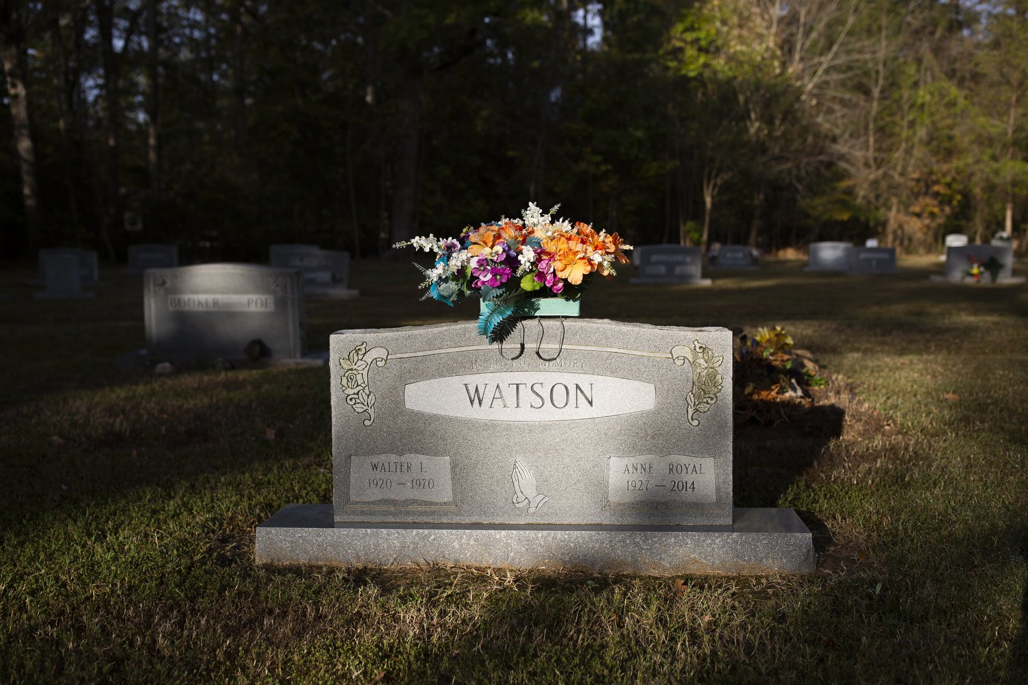  A gravestone sits in the cemetery outside of the Jubilee Baptist Church in Chapel Hill. When the new church was replanted at this site, concerned families called to make sure the graves would remain untouched.  For BuzzFeed News 