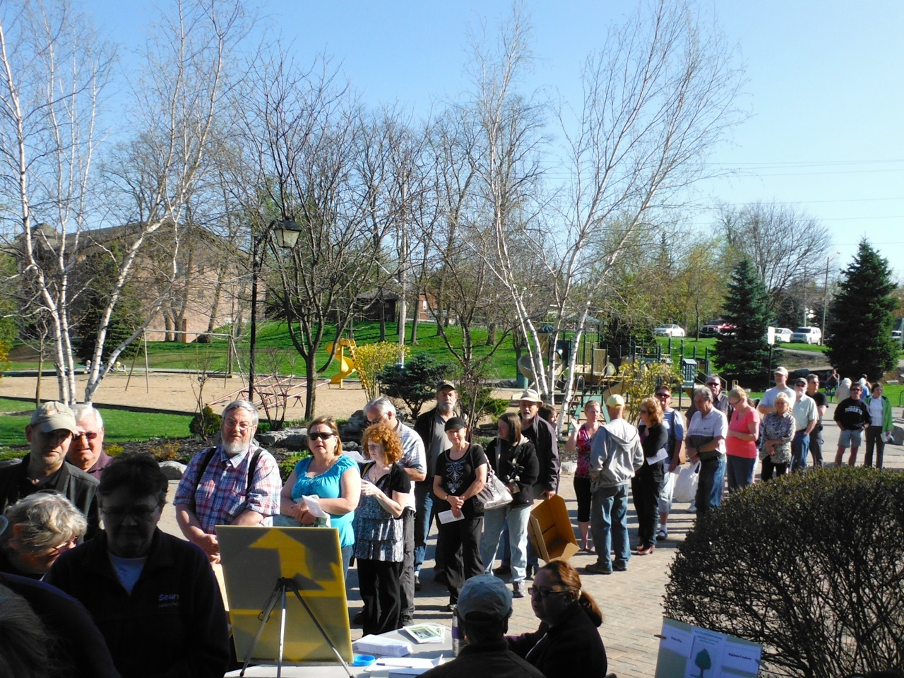Good line up for a very successful tree giveaway in Marmora
