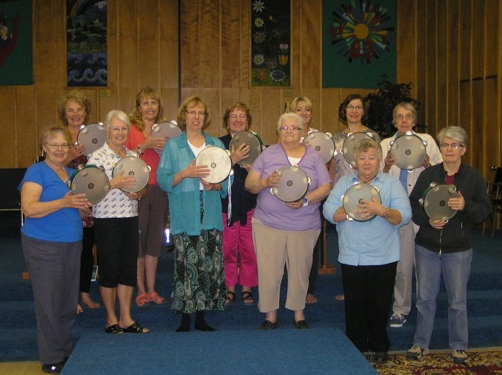  Some of the Saskatoon drummers who meet in McClure United Church