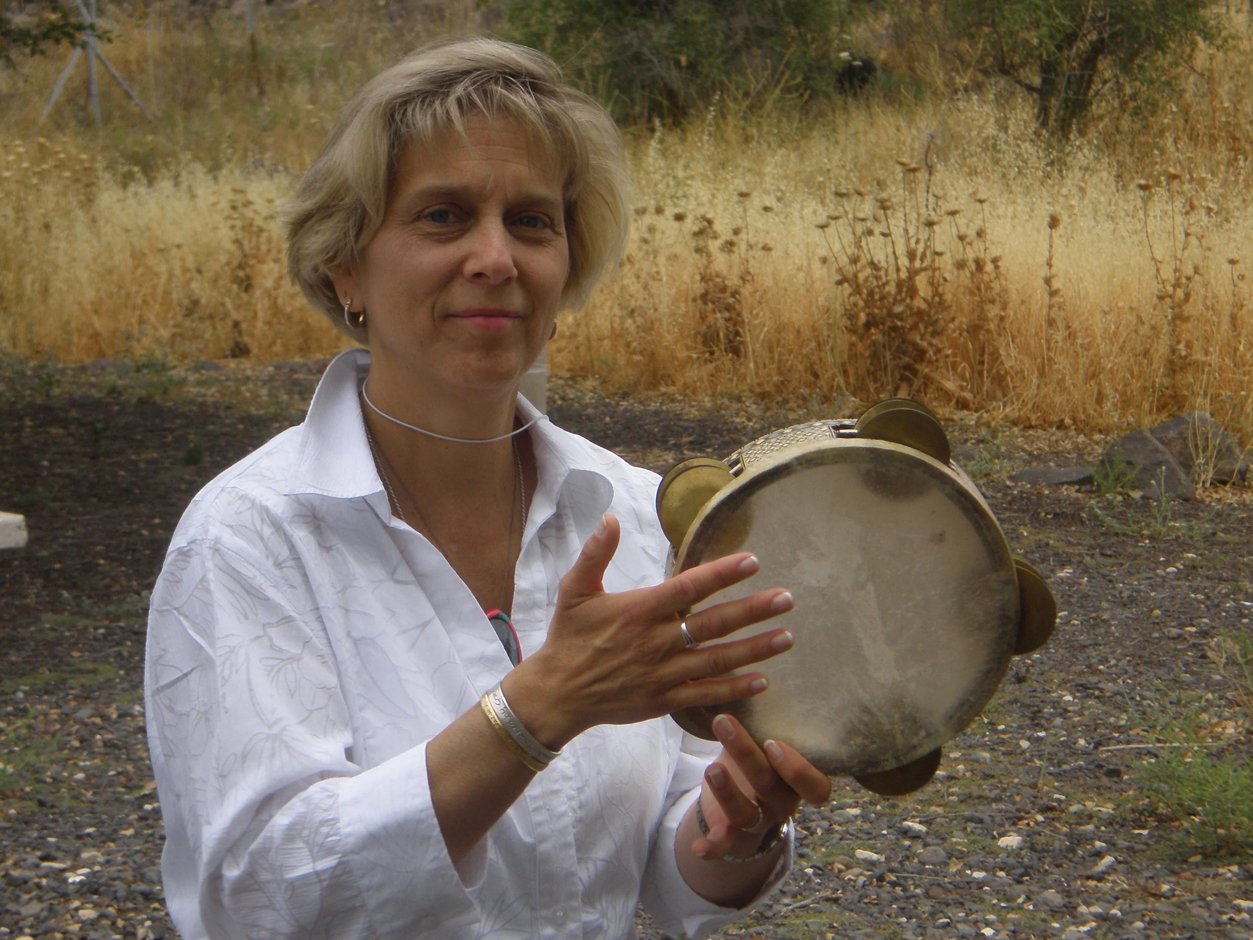 Deborah drumming in Israel