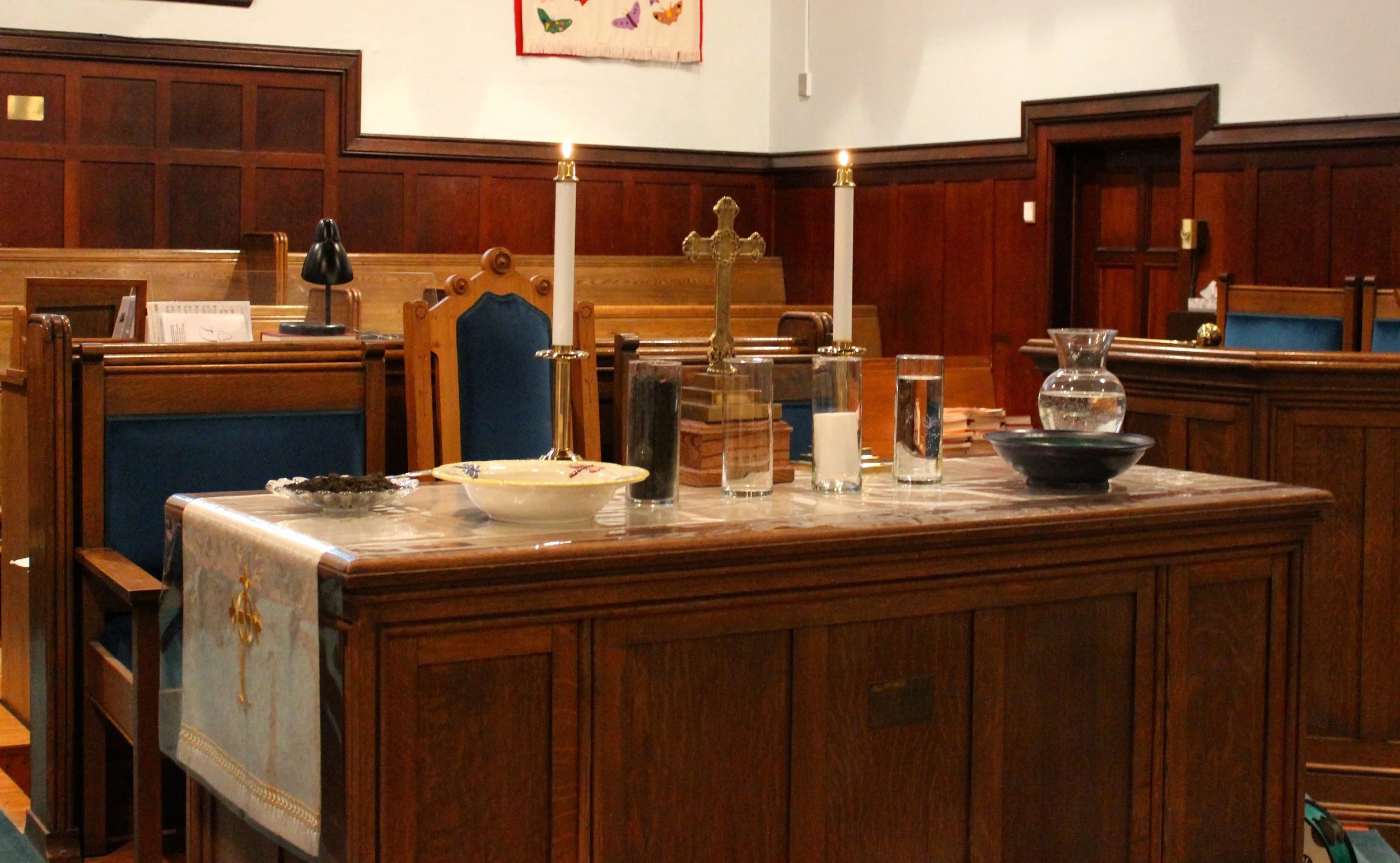 Communion Table prepared for our opening worship