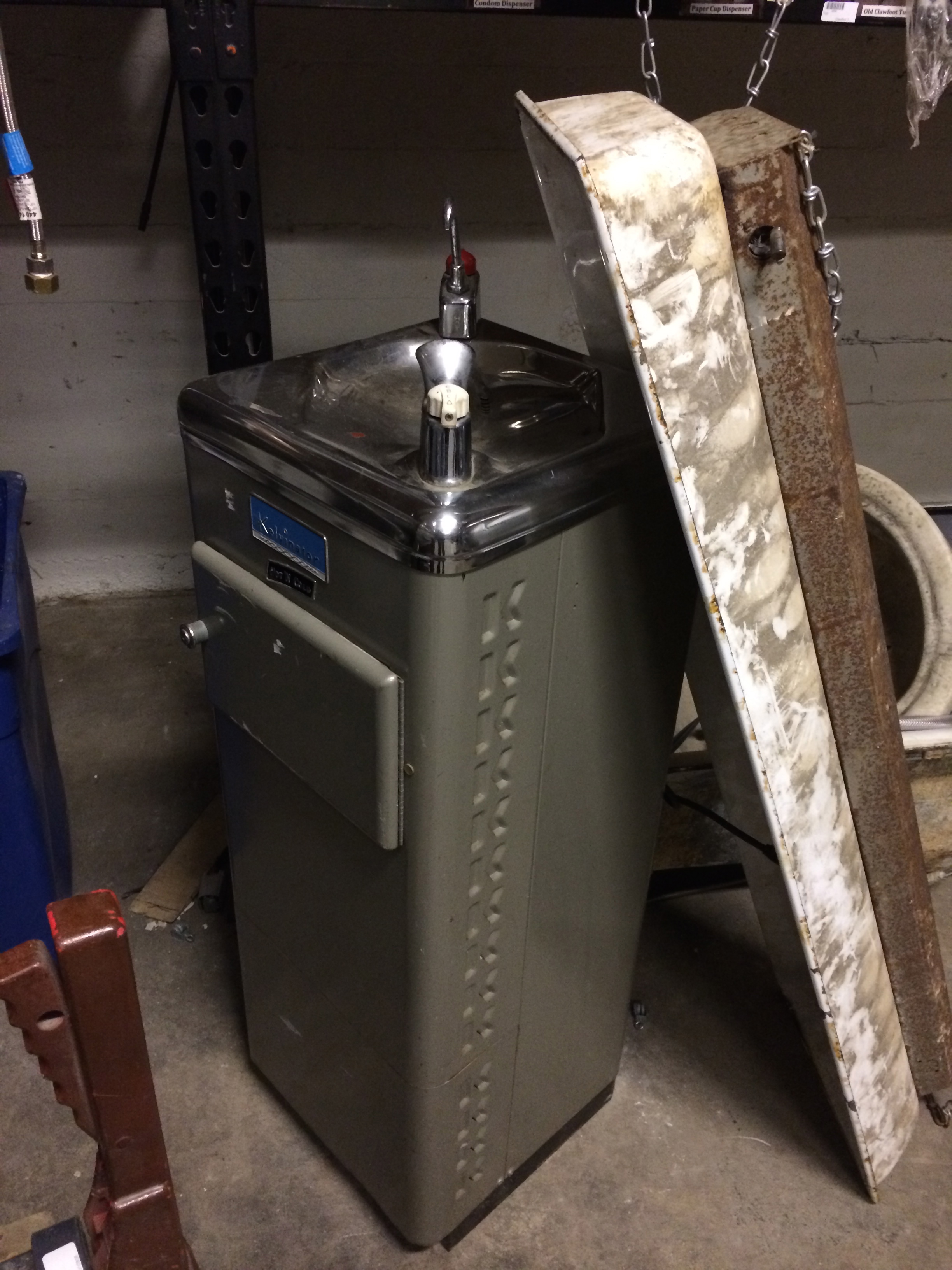 cool vintage drinking fountain in the prop room